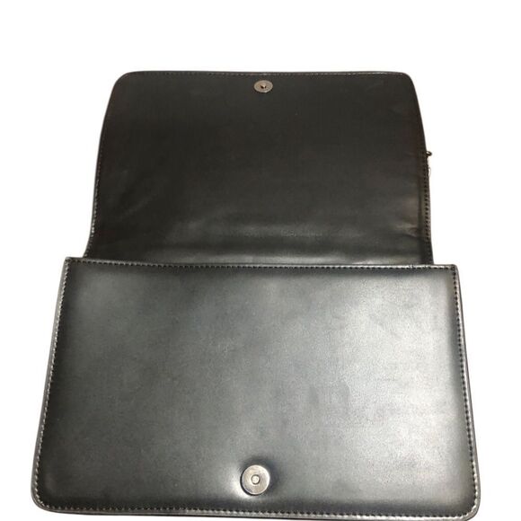 Zara Black Croc-Embossed Shoulder Bag with Chain Strap - Picture 6 of 7